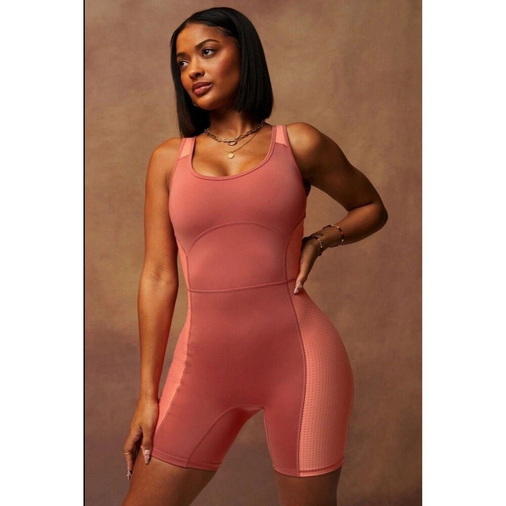 Fabletics Motion365+ Open Back 7" Onepiece – Terracotta – Women’s Small – NWT